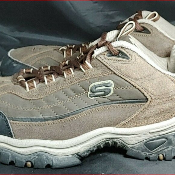 Skechers 'After Burn' Hiking Shoe Men's Size 11.5  Brown Suede Athletic Shoe - Picture 2 of 4